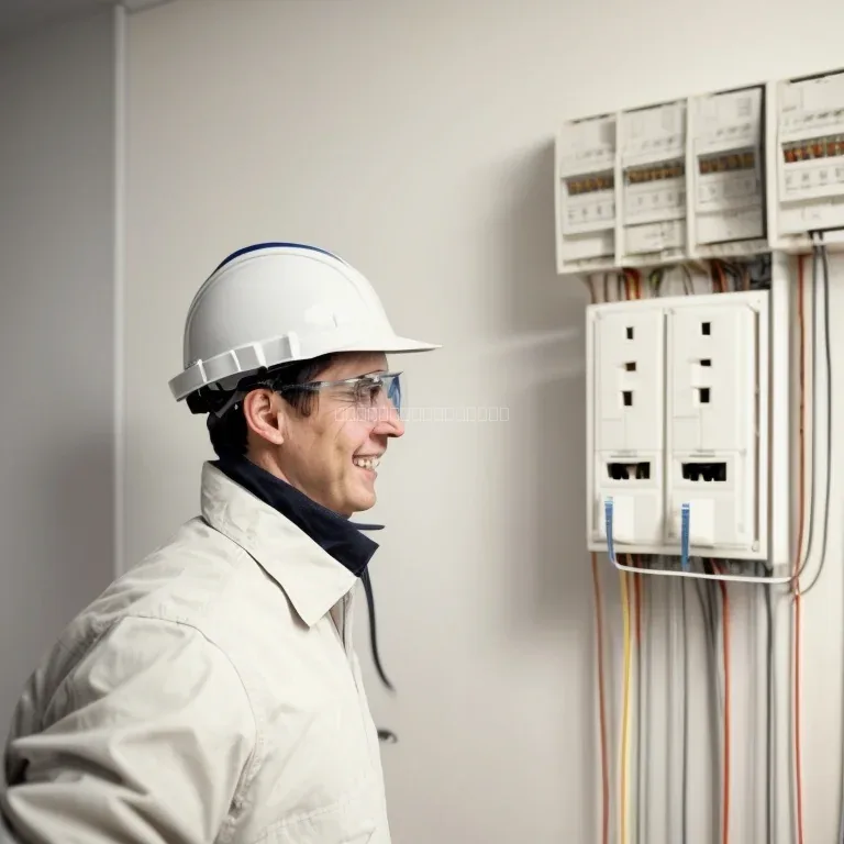 Tecnico revisando el tablero electrico de una casa